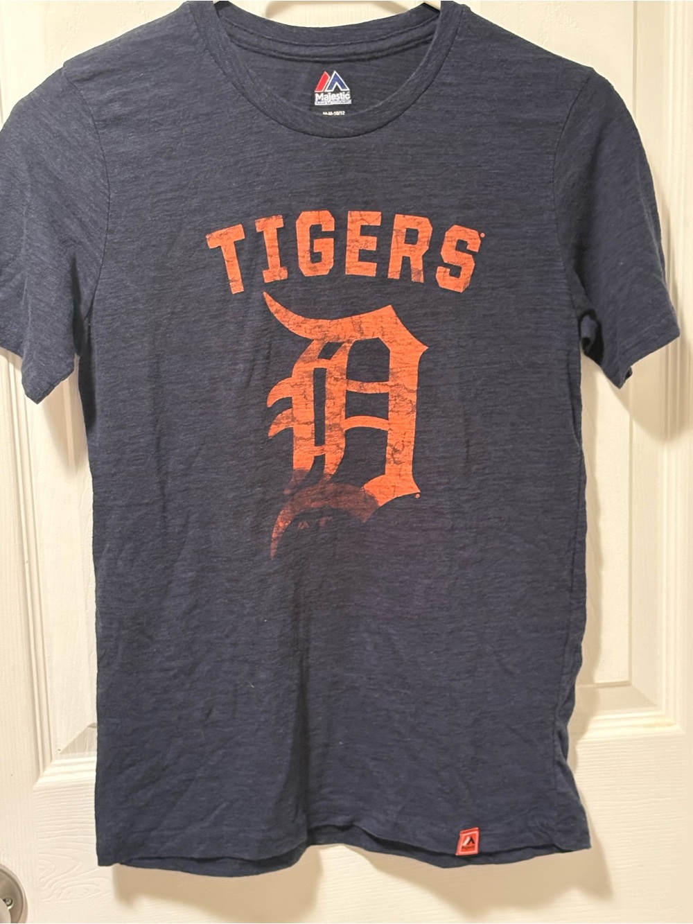 Majestic Navy Tee with Red and Blue Logo